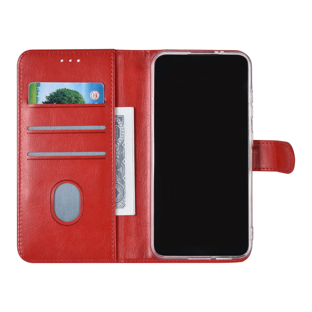 TUNIQ Samsung Galaxy A55 Book Case hoesje - Pasjeshouder voor 3 pasjes - Magneetsluiting - Hanger - Rood-Hoesjes-Ilumina Benelux