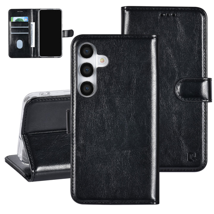 TUNIQ Samsung Galaxy A55 Book Case hoesje - Pasjeshouder voor 3 pasjes - Magneetsluiting - Hanger - Zwart-Hoesjes-Ilumina Benelux