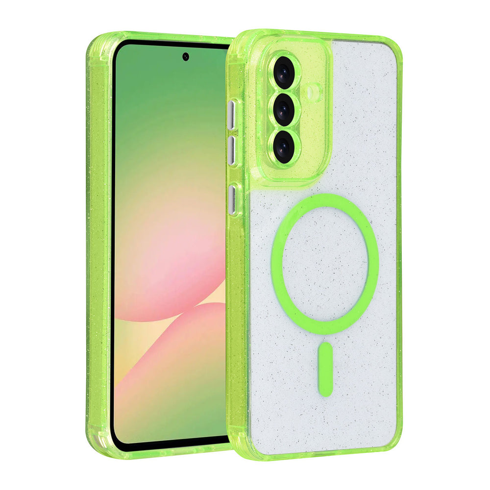 TUNIQ Samsung Galaxy A56 Backcover hoesje - Magsafe - Glitter - Hanger - Groen-Hoesjes-Ilumina Benelux