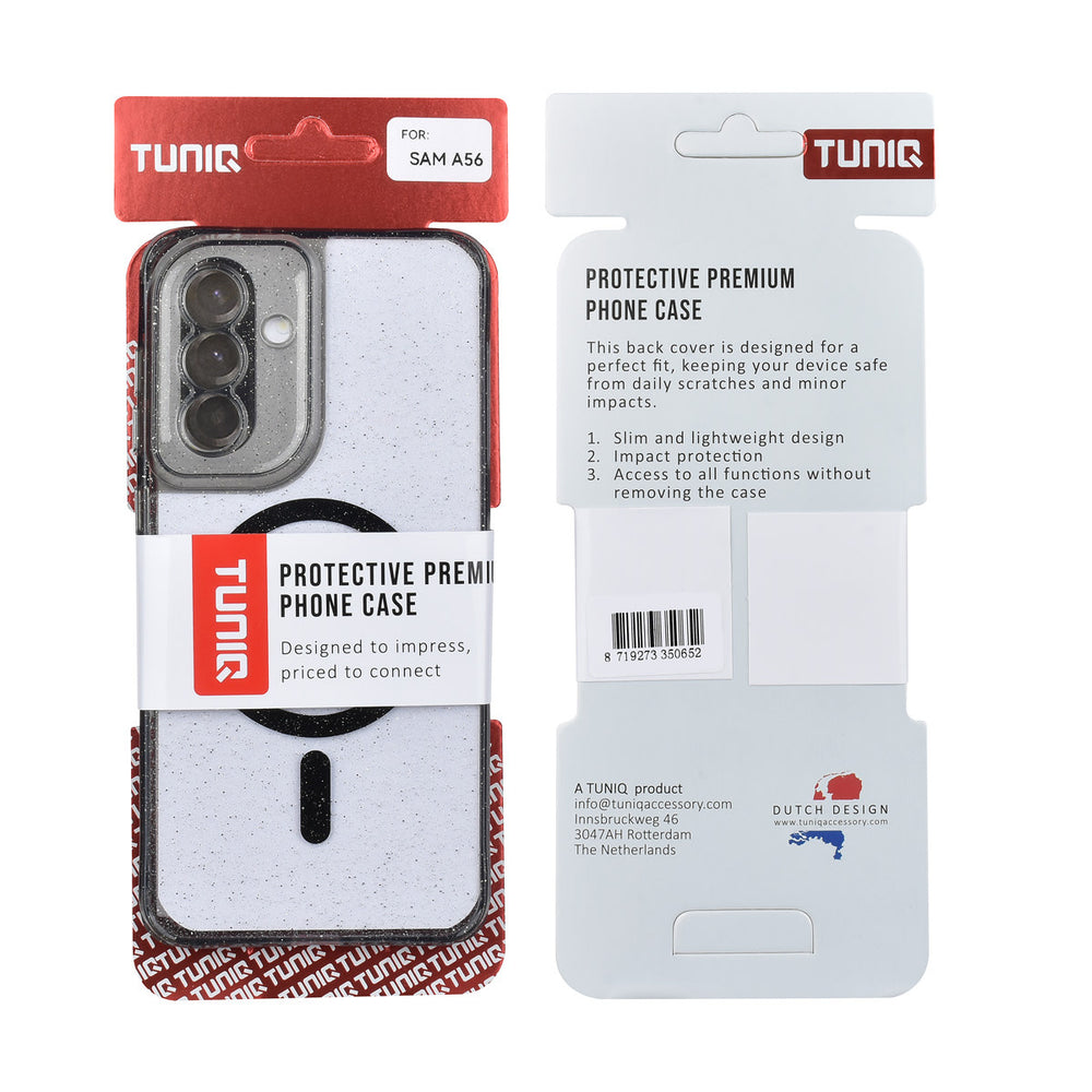 TUNIQ Samsung Galaxy A56 Backcover hoesje - Magsafe - Glitter - Hanger - Zwart-Hoesjes-Ilumina Benelux