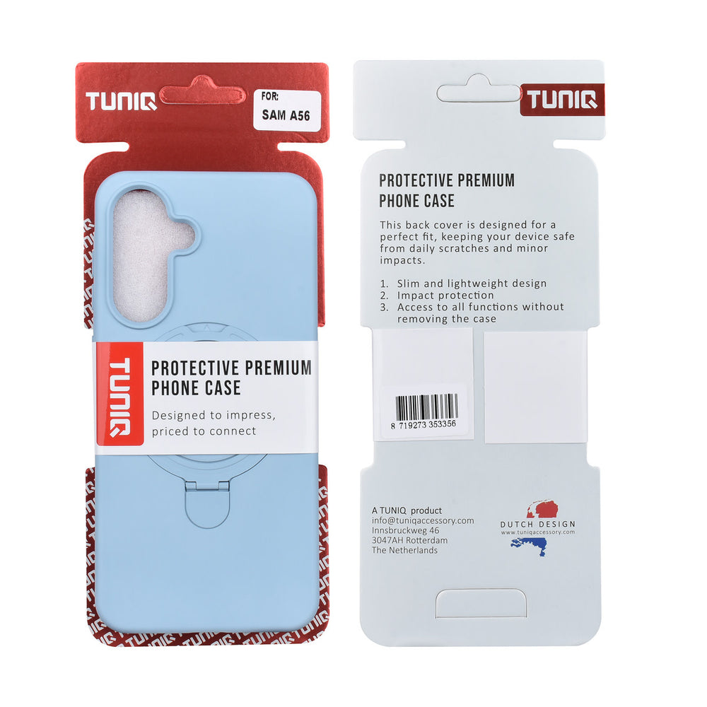 TUNIQ Samsung Galaxy A56 Backcover hoesje - Magsafe With Ring Stand - Hanger - Baby Blue-Hoesjes-Ilumina Benelux