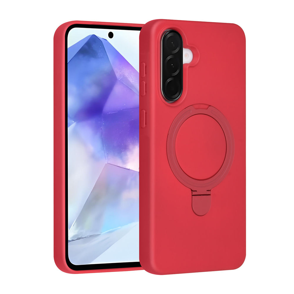 TUNIQ Samsung Galaxy A56 Backcover hoesje - Magsafe With Ring Stand - Hanger - Cherry Red-Hoesjes-Ilumina Benelux