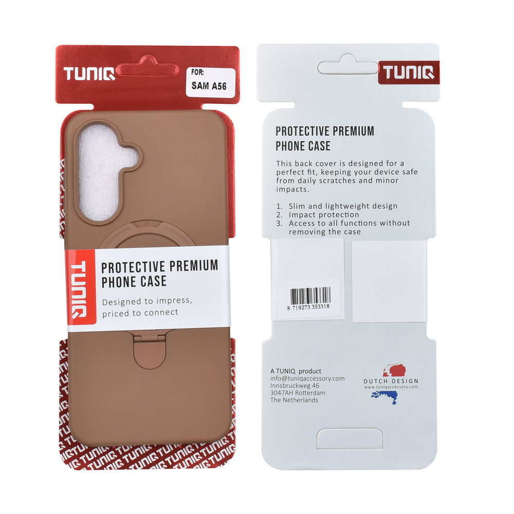 TUNIQ Samsung Galaxy A56 Backcover hoesje - Magsafe With Ring Stand - Hanger - Desert Brown-Hoesjes-Ilumina Benelux
