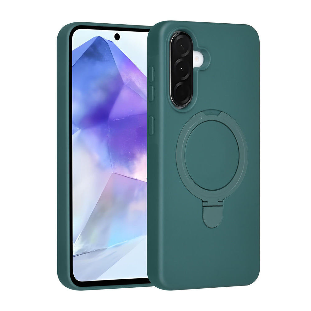 TUNIQ Samsung Galaxy A56 Backcover hoesje - Magsafe With Ring Stand - Hanger - DonkerGroen-Hoesjes-Ilumina Benelux