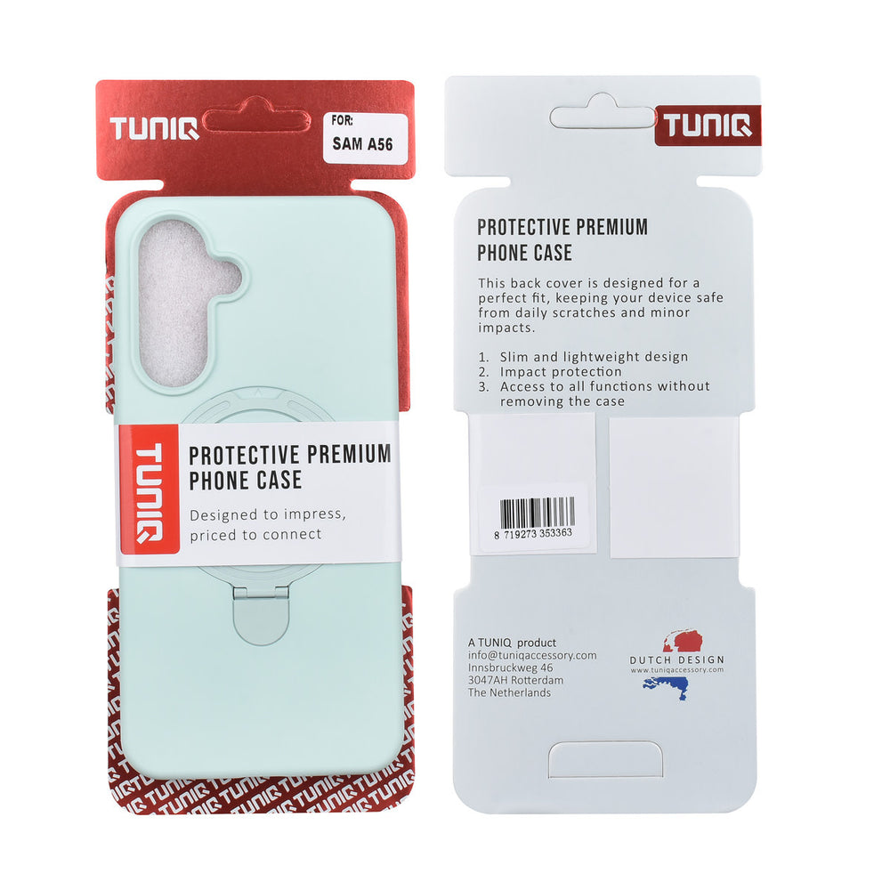 TUNIQ Samsung Galaxy A56 Backcover hoesje - Magsafe With Ring Stand - Hanger - Mint Green-Hoesjes-Ilumina Benelux