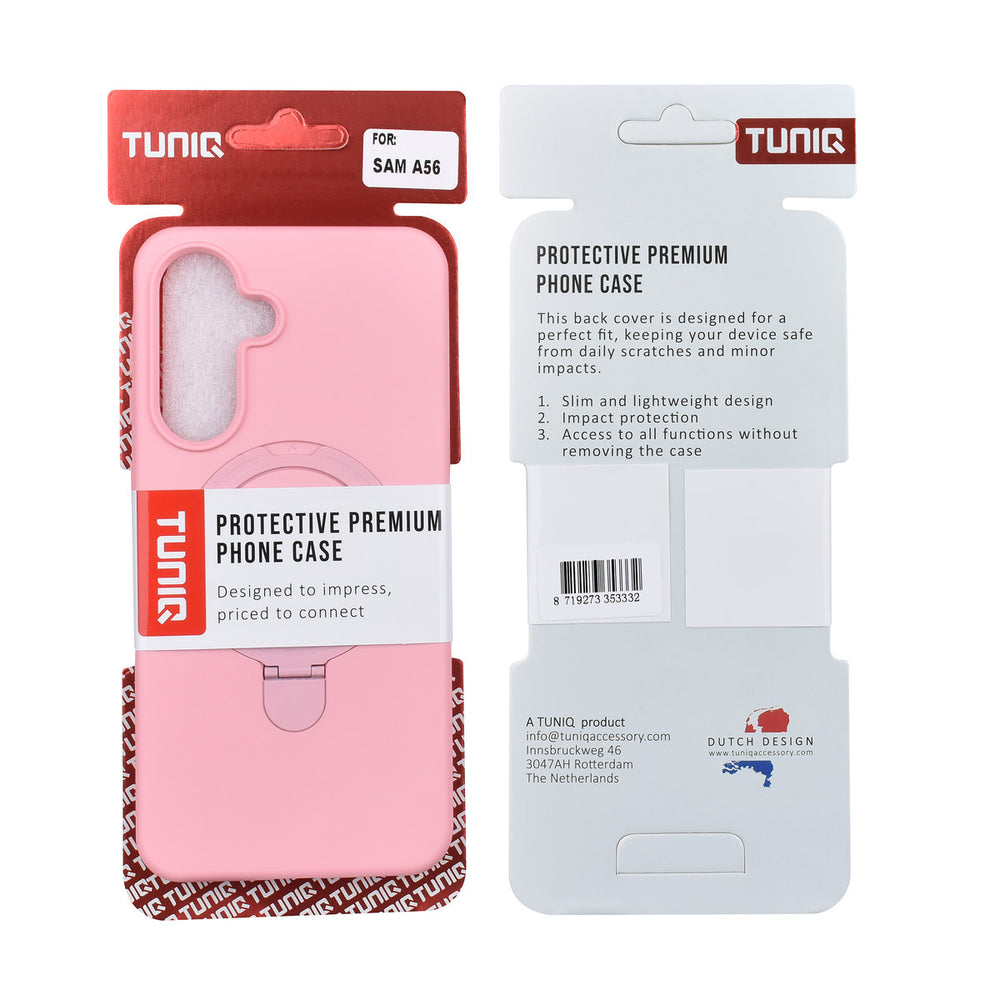 TUNIQ Samsung Galaxy A56 Backcover hoesje - Magsafe With Ring Stand - Hanger - Sakura Pink-Hoesjes-Ilumina Benelux