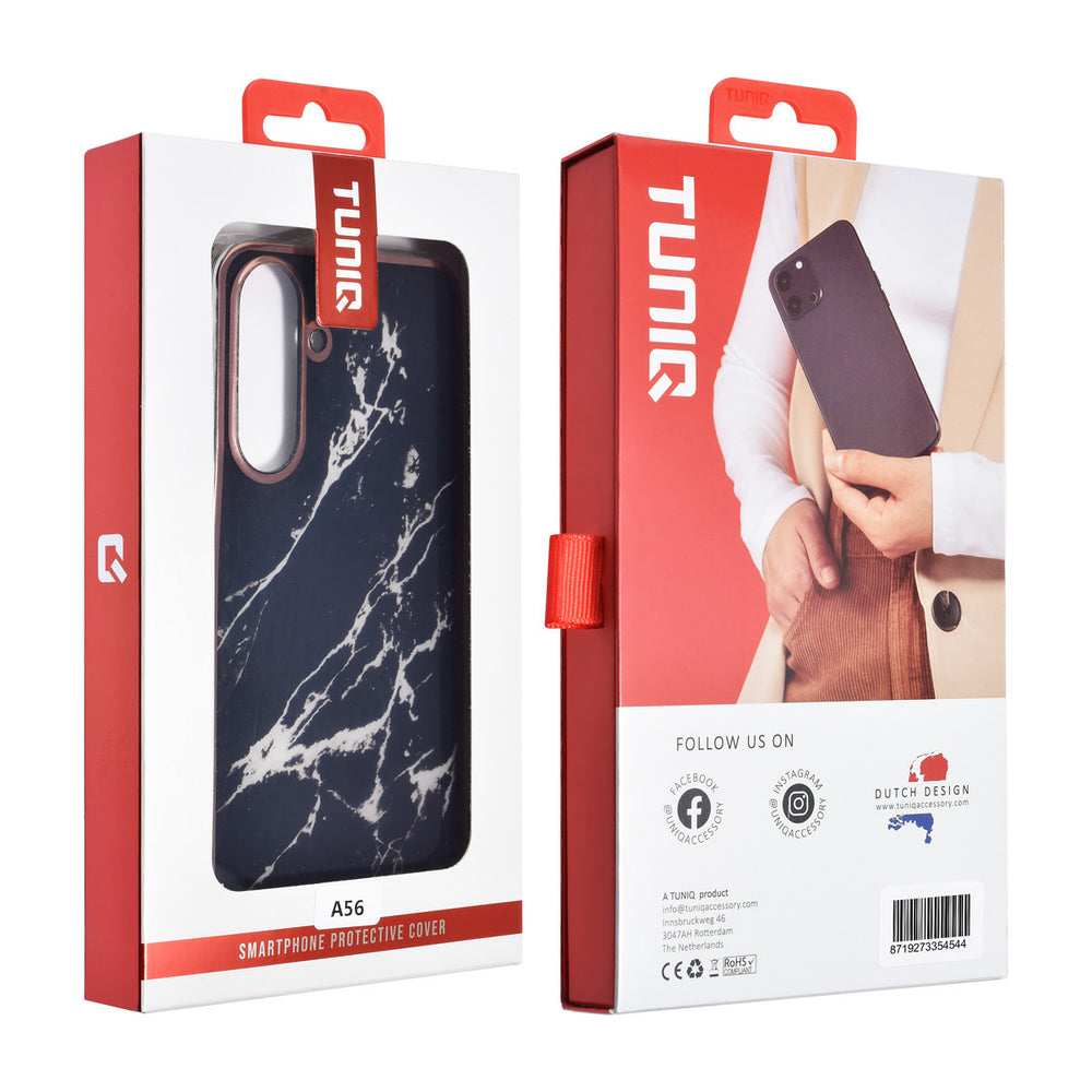 TUNIQ Samsung Galaxy A56 Backcover hoesje - Silicone - Marble Black-Hoesjes-Ilumina Benelux