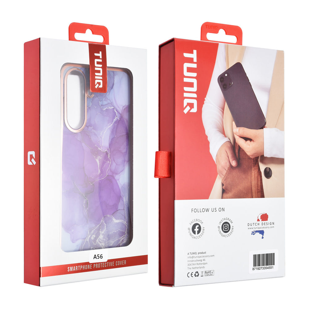 TUNIQ Samsung Galaxy A56 Backcover hoesje - Silicone - Marble Purple-Hoesjes-Ilumina Benelux