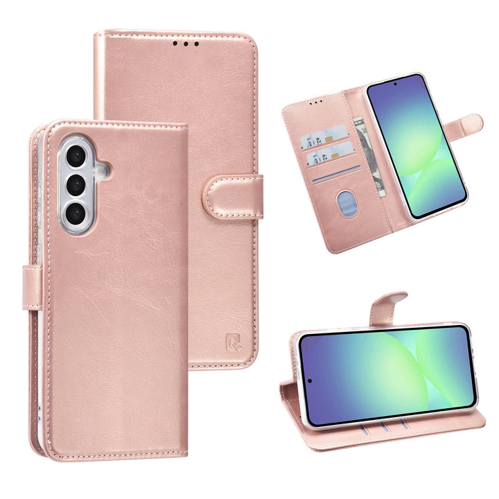 TUNIQ Samsung Galaxy A56 Book Case hoesje - Pasjeshouder voor 3 pasjes - Hanger - Rose Gold-Hoesjes-Ilumina Benelux