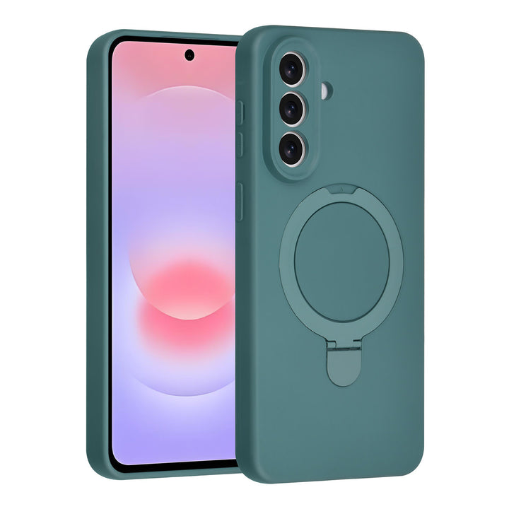 TUNIQ Samsung Galaxy A57 Backcover hoesje - Magsafe With Ring Stand - Hanger - DonkerGroen-Hoesjes-Ilumina Benelux