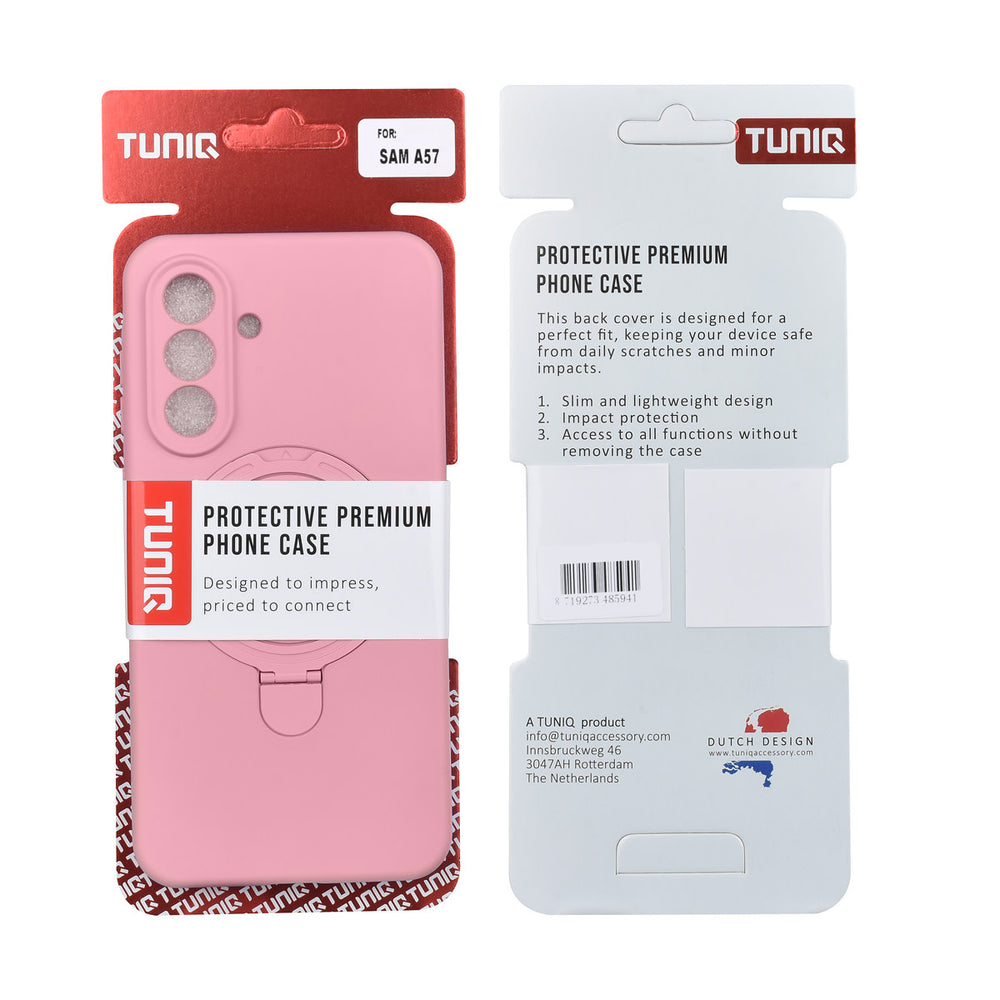 TUNIQ Samsung Galaxy A57 Backcover hoesje - Magsafe With Ring Stand - Hanger - Sakura Pink-Hoesjes-Ilumina Benelux