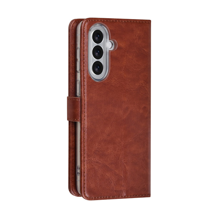 TUNIQ Samsung Galaxy A57 Book Case hoesje - Pasjeshouder voor 3 pasjes - Magneetsluiting - Hanger - Bruin-Hoesjes-Ilumina Benelux