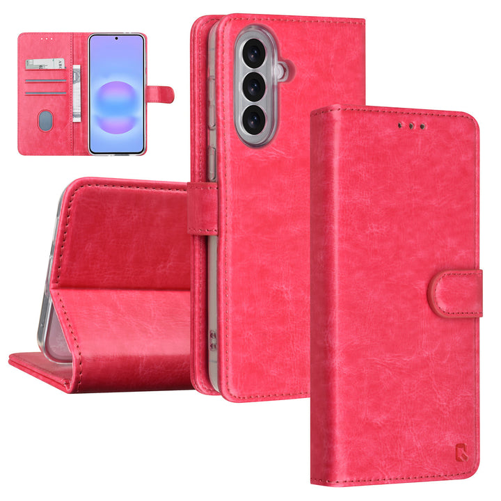 TUNIQ Samsung Galaxy A57 Book Case hoesje - Pasjeshouder voor 3 pasjes - Magneetsluiting - Hanger - Roze-Hoesjes-Ilumina Benelux