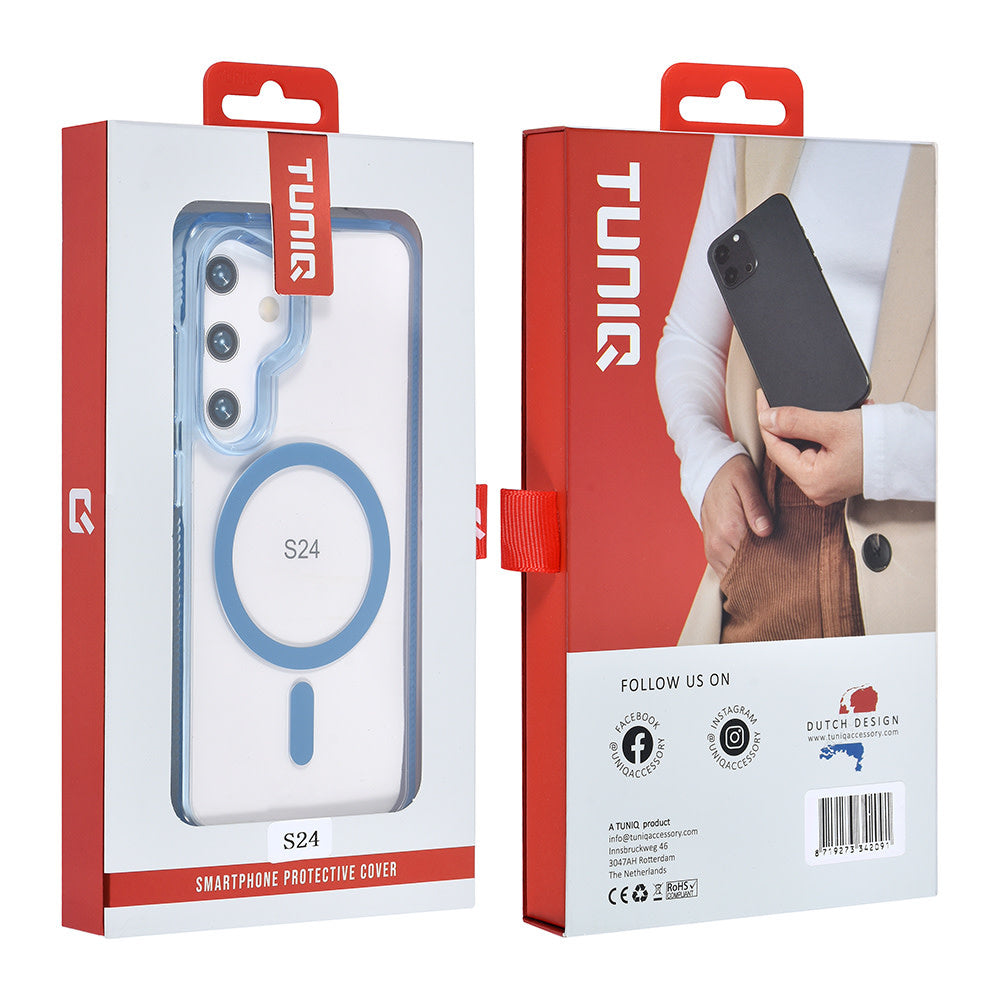 TUNIQ Samsung Galaxy S24 Backcover hoesje Magsafe silicone - Blauw-Hoesjes-Ilumina Benelux