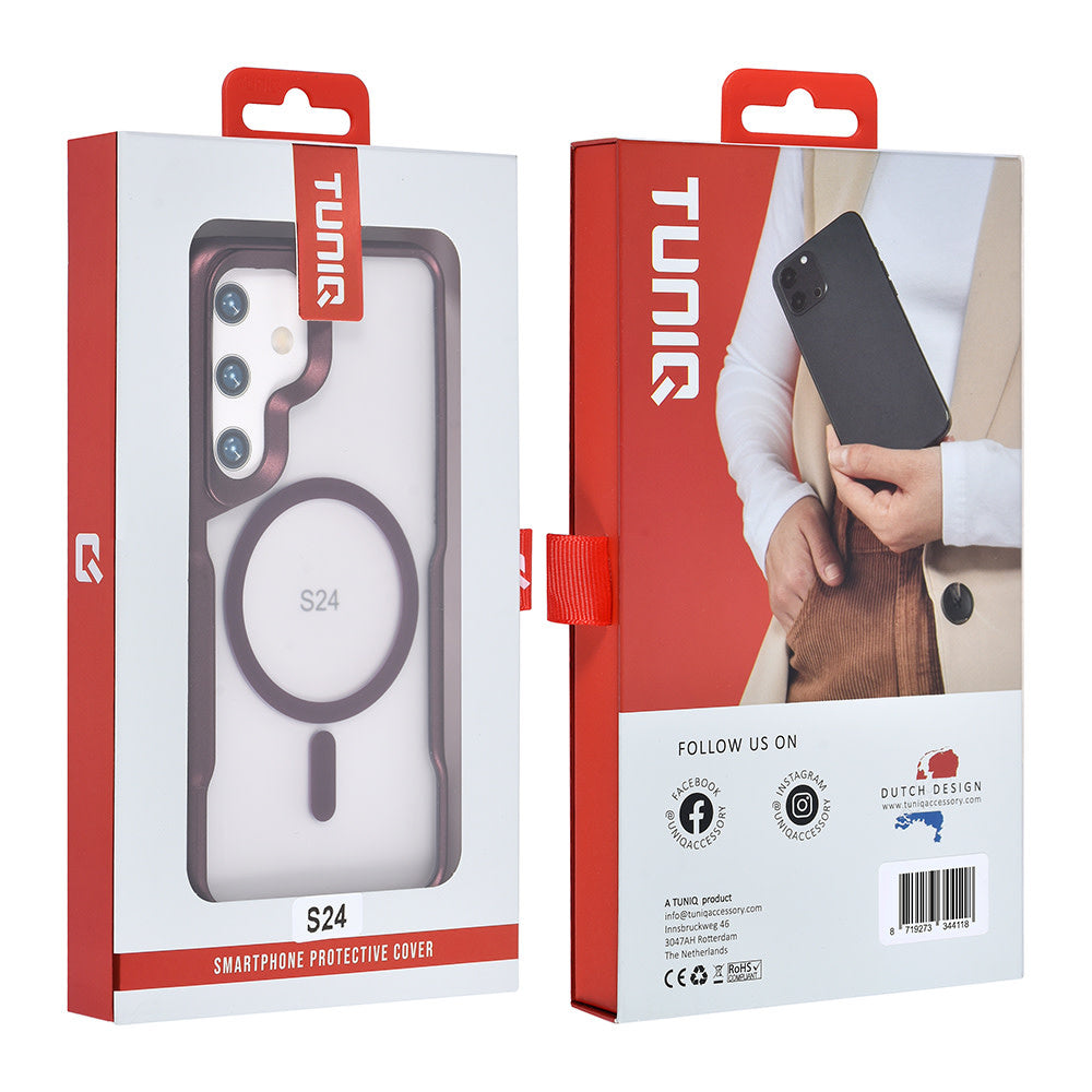 TUNIQ Samsung Galaxy S24 Backcover hoesje Magsafe silicone - Rood-Hoesjes-Ilumina Benelux