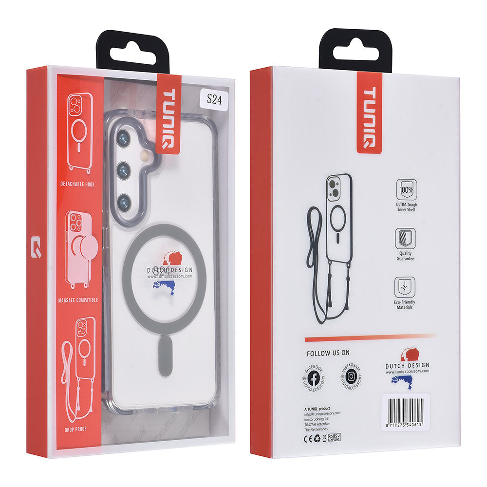 TUNIQ Samsung Galaxy S24 Backcover hoesje neck cord - magsafe - Grijs-Hoesjes-Ilumina Benelux