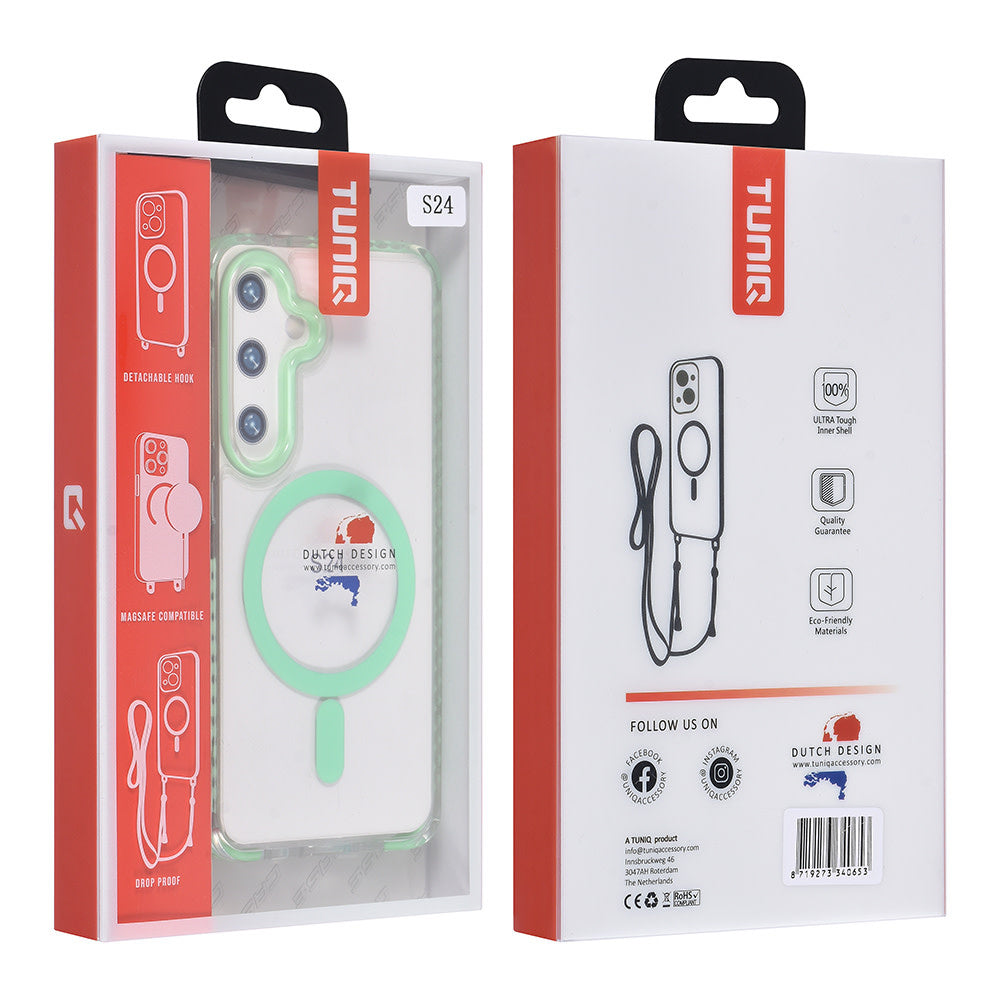 TUNIQ Samsung Galaxy S24 Backcover hoesje neck cord - magsafe - Groen-Hoesjes-Ilumina Benelux