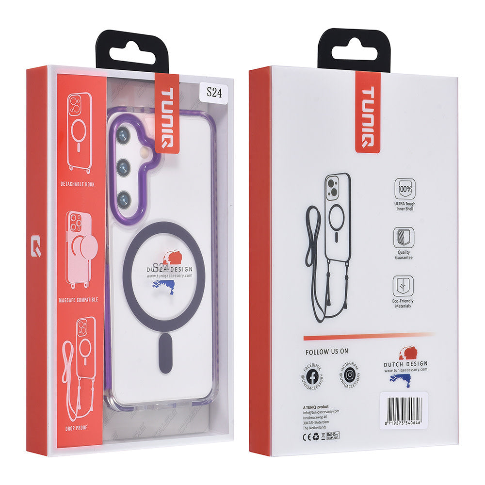 TUNIQ Samsung Galaxy S24 Backcover hoesje neck cord - magsafe - Paars-Hoesjes-Ilumina Benelux