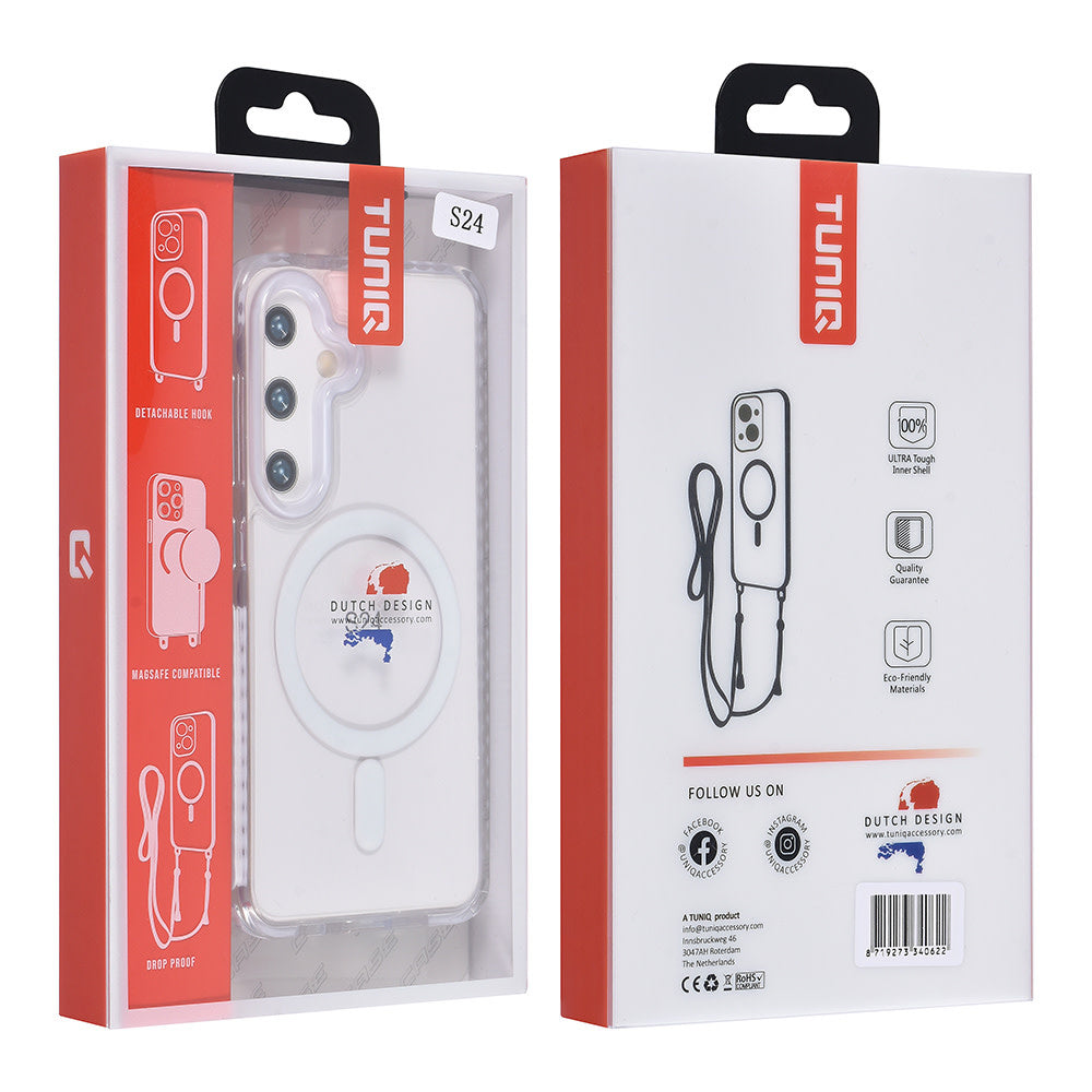 TUNIQ Samsung Galaxy S24 Backcover hoesje neck cord - magsafe - Wit-Hoesjes-Ilumina Benelux