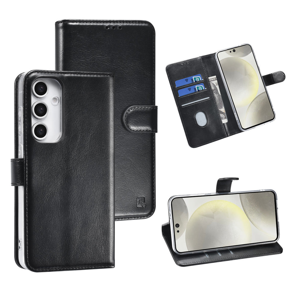 TUNIQ Samsung Galaxy S24 FE Book Case hoesje - Pasjeshouder voor 3 pasjes - Hanger - Zwart-Hoesjes-Ilumina Benelux