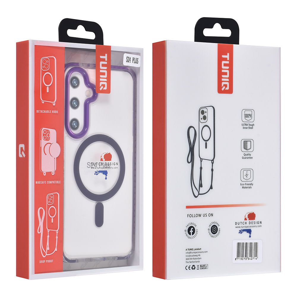 TUNIQ Samsung Galaxy S24 Plus Backcover hoesje neck cord - magsafe - Paars-Hoesjes-Ilumina Benelux