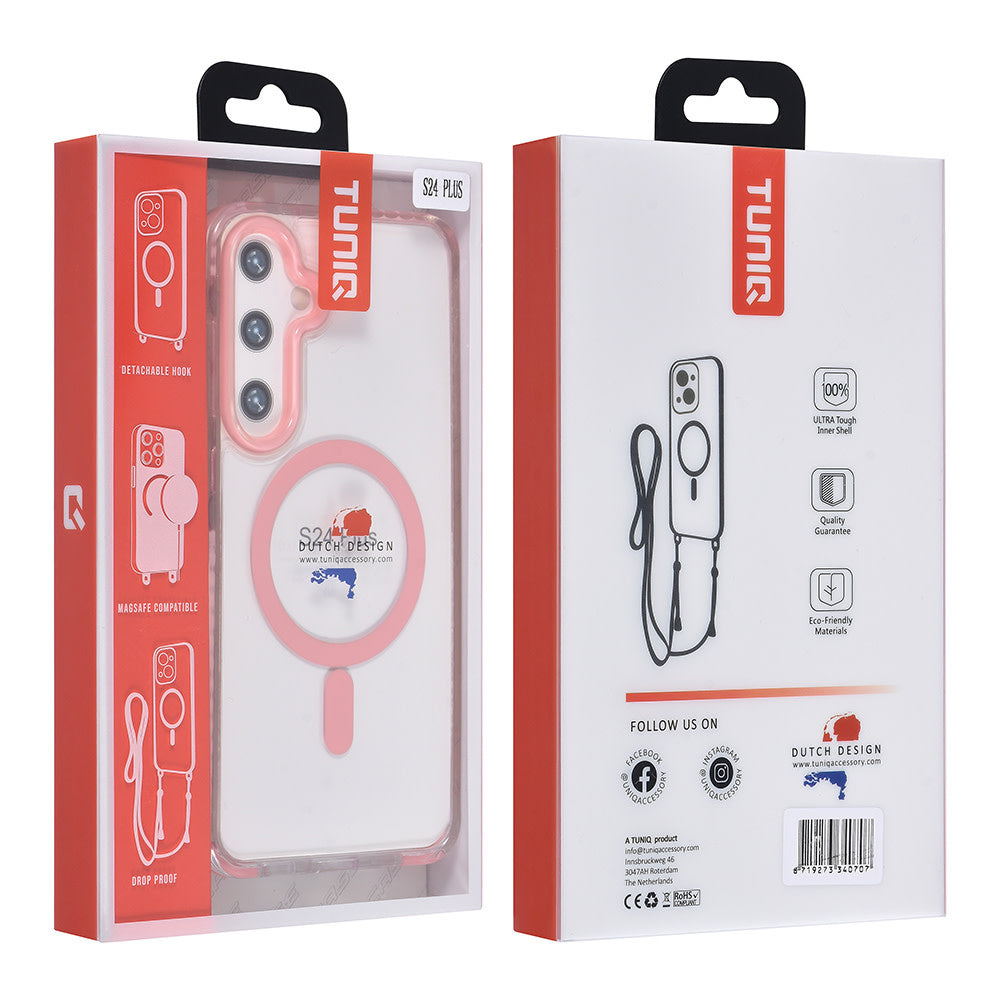 TUNIQ Samsung Galaxy S24 Plus Backcover hoesje neck cord - magsafe - Roze-Hoesjes-Ilumina Benelux