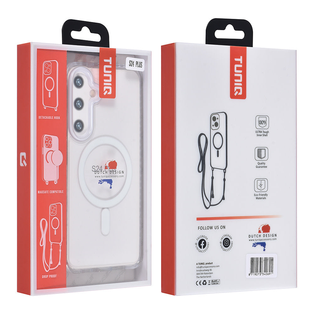 TUNIQ Samsung Galaxy S24 Plus Backcover hoesje neck cord - magsafe - Wit-Hoesjes-Ilumina Benelux