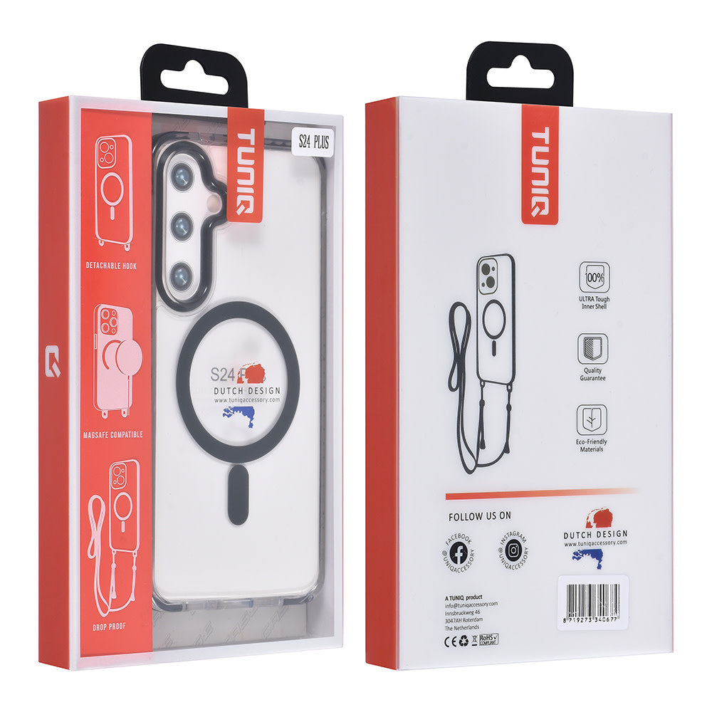 TUNIQ Samsung Galaxy S24 Plus Backcover hoesje neck cord - magsafe - Zwart-Hoesjes-Ilumina Benelux