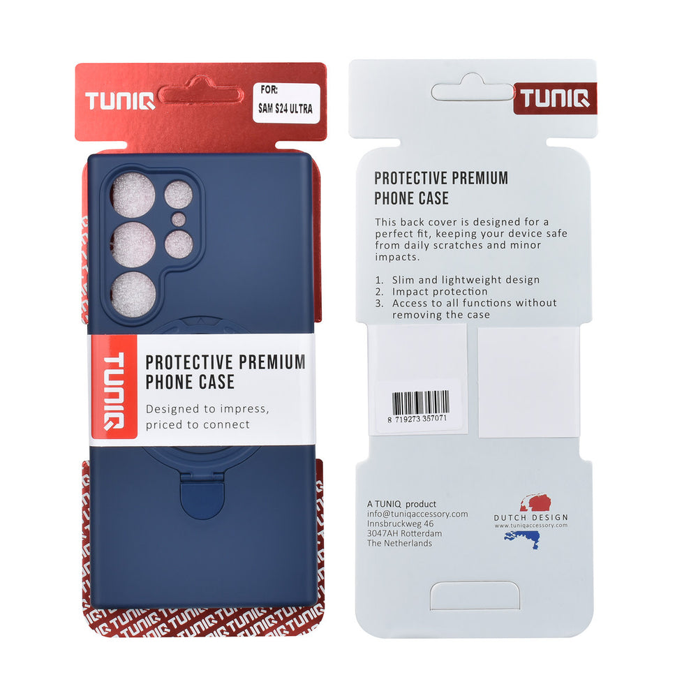 TUNIQ Samsung Galaxy S24 Ultra Backcover hoesje - Magsafe With Ring Stand - Hanger - Navy Blue-Hoesjes-Ilumina Benelux