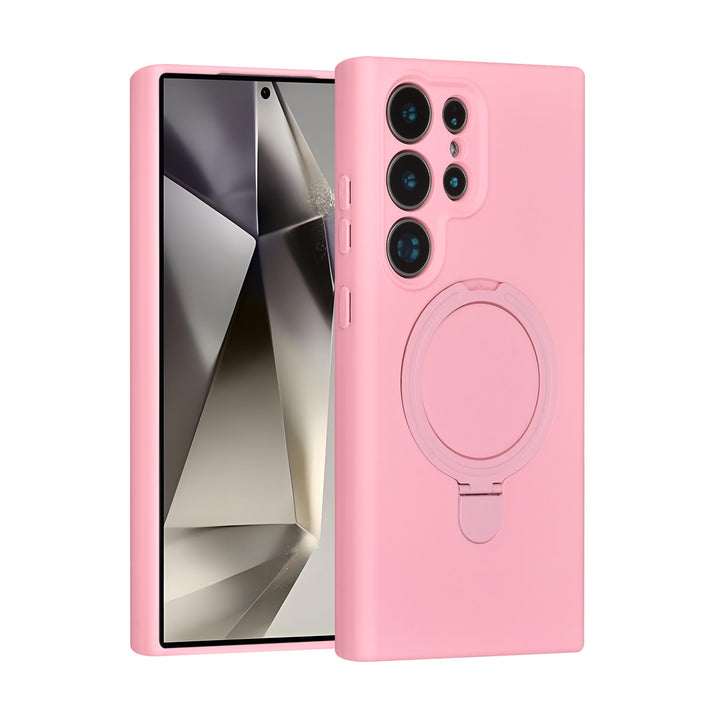 TUNIQ Samsung Galaxy S24 Ultra Backcover hoesje - Magsafe With Ring Stand - Hanger - Sakura Pink-Hoesjes-Ilumina Benelux