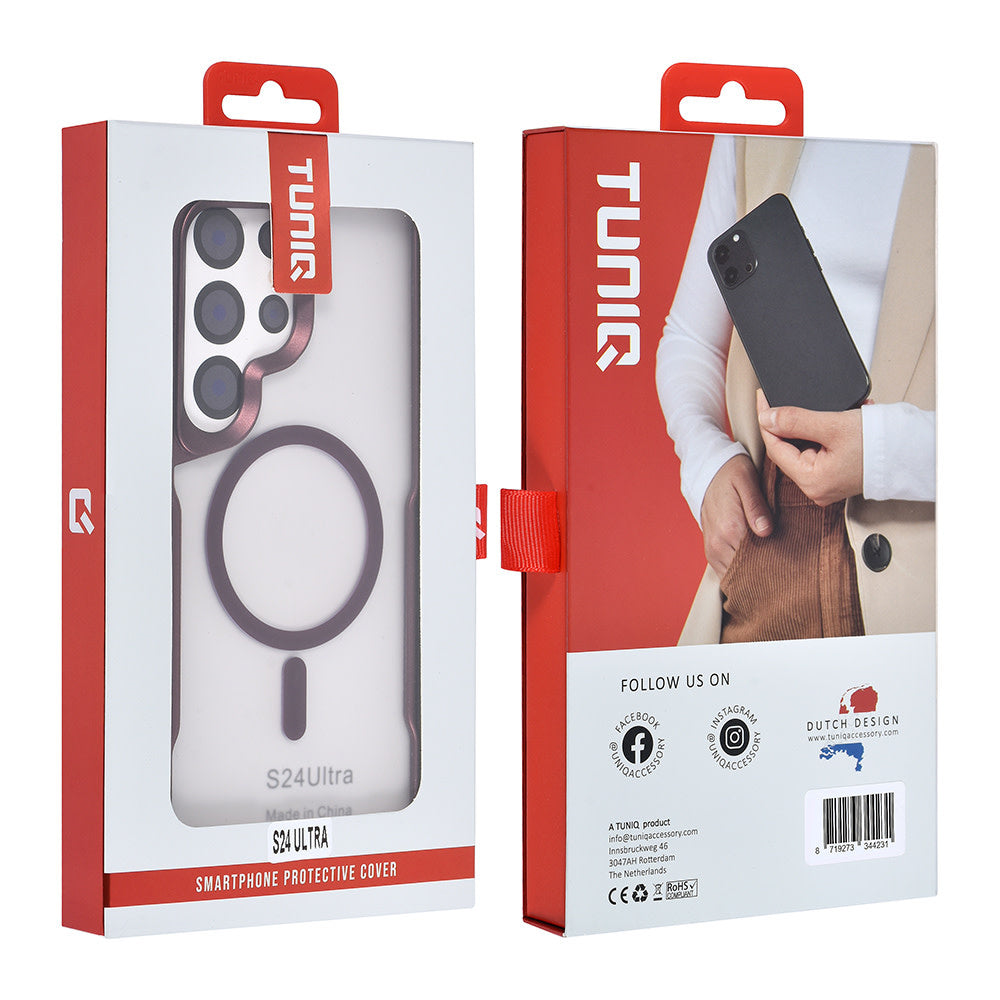 TUNIQ Samsung Galaxy S24 Ultra Backcover hoesje Magsafe silicone - Rood-Hoesjes-Ilumina Benelux