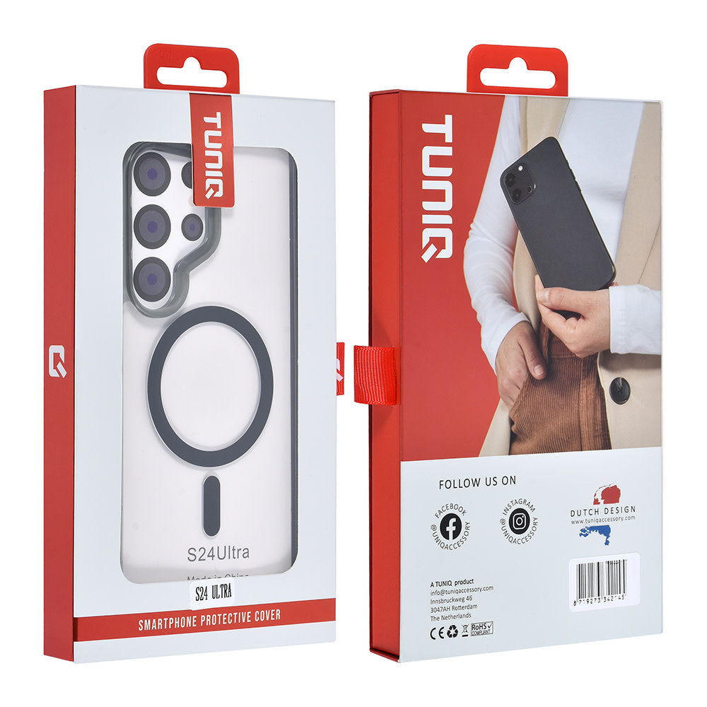 TUNIQ Samsung Galaxy S24 Ultra Backcover hoesje Magsafe silicone - Zwart-Hoesjes-Ilumina Benelux