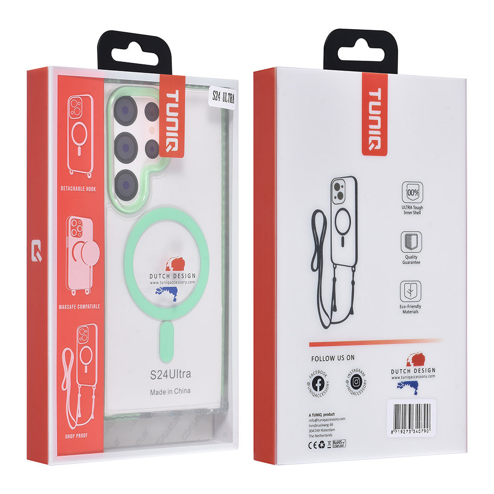 TUNIQ Samsung Galaxy S24 Ultra Backcover hoesje neck cord - magsafe - Groen-Hoesjes-Ilumina Benelux