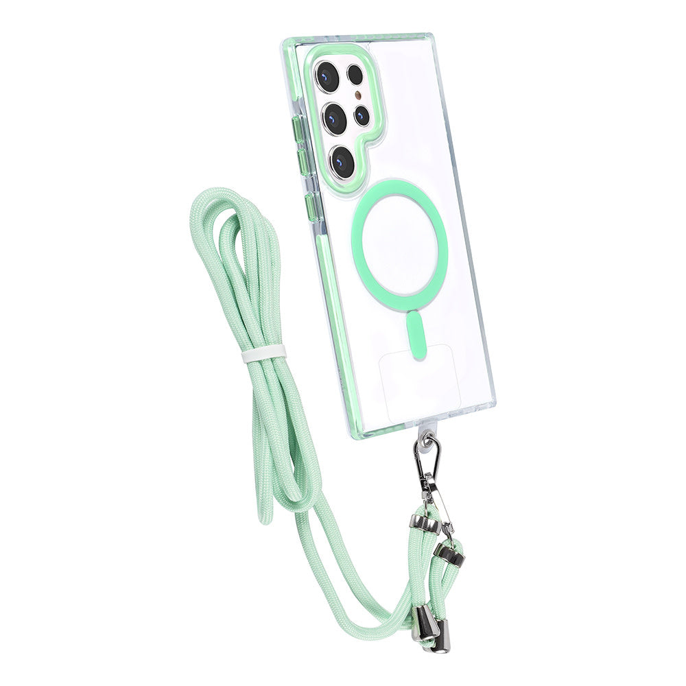 TUNIQ Samsung Galaxy S24 Ultra Backcover hoesje neck cord - magsafe - Groen-Hoesjes-Ilumina Benelux