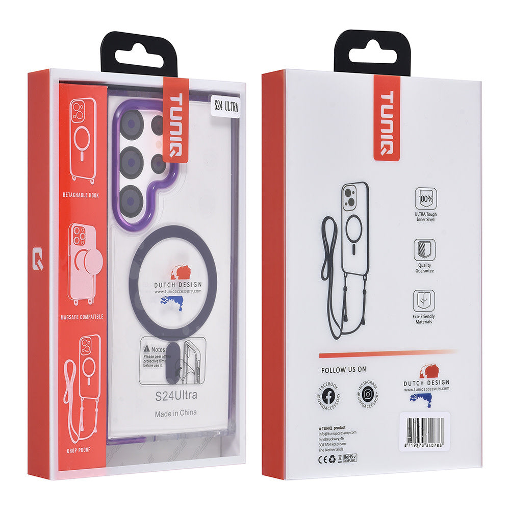 TUNIQ Samsung Galaxy S24 Ultra Backcover hoesje neck cord - magsafe - Paars-Hoesjes-Ilumina Benelux