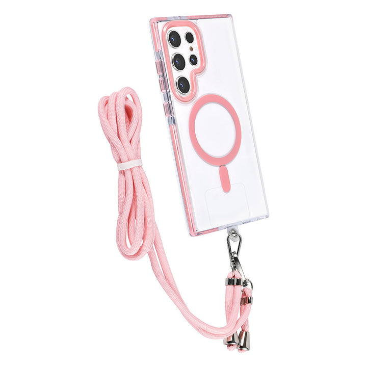 TUNIQ Samsung Galaxy S24 Ultra Backcover hoesje neck cord - magsafe - Roze-Hoesjes-Ilumina Benelux