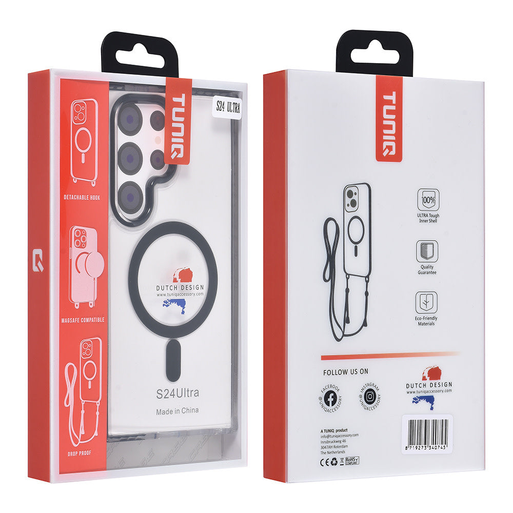 TUNIQ Samsung Galaxy S24 Ultra Backcover hoesje neck cord - magsafe - Zwart-Hoesjes-Ilumina Benelux