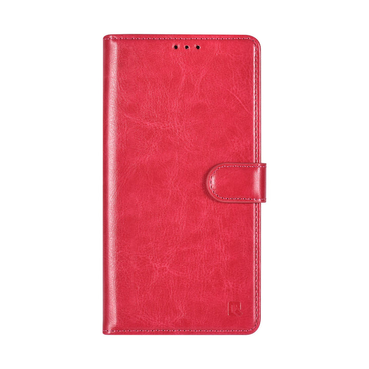 TUNIQ Samsung Galaxy S24 Ultra Book Case hoesje - Pasjeshouder voor 3 pasjes - Magneetsluiting - Hanger - Felroze-Hoesjes-Ilumina Benelux