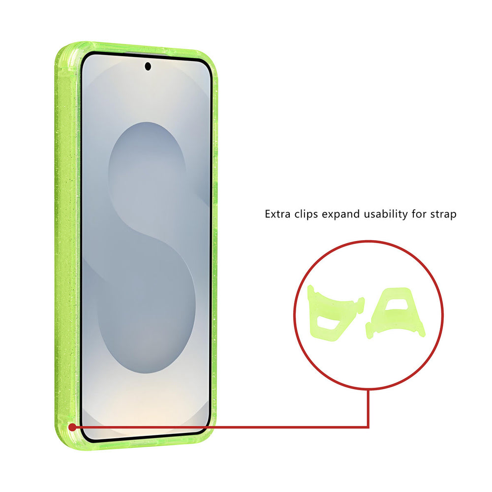 TUNIQ Samsung Galaxy S25 Backcover hoesje - Magsafe - Glitter - Hanger - Groen-Hoesjes-Ilumina Benelux