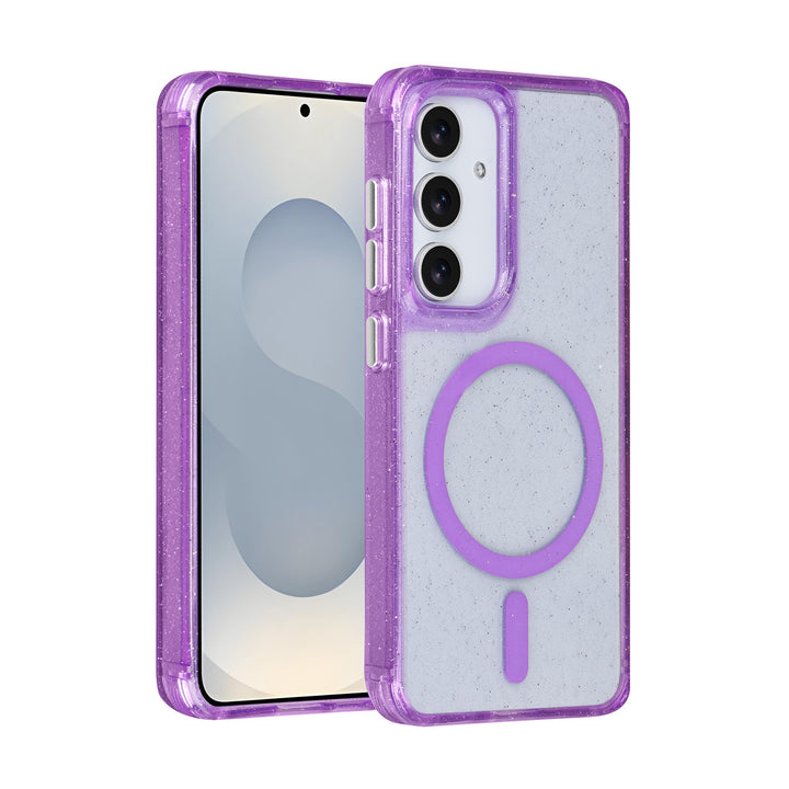 TUNIQ Samsung Galaxy S25 Backcover hoesje - Magsafe - Glitter - Hanger - Paars-Hoesjes-Ilumina Benelux