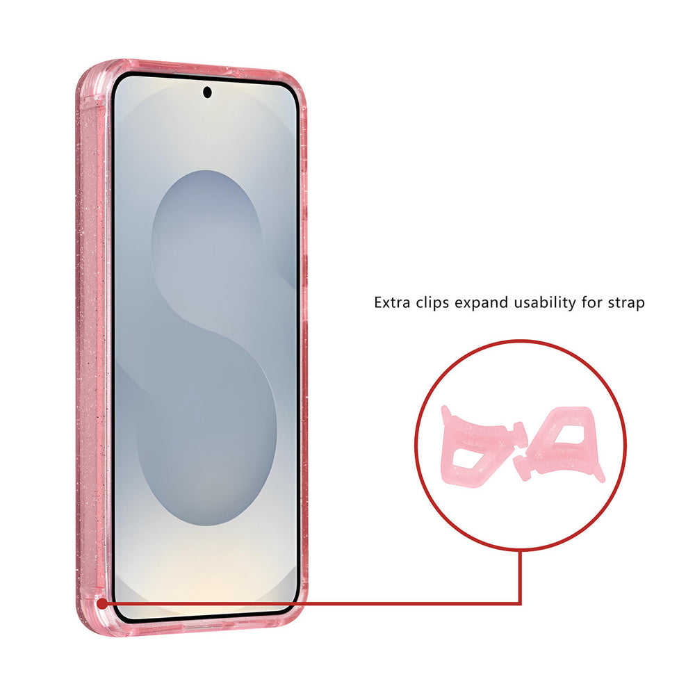TUNIQ Samsung Galaxy S25 Backcover hoesje - Magsafe - Glitter - Hanger - Roze-Hoesjes-Ilumina Benelux