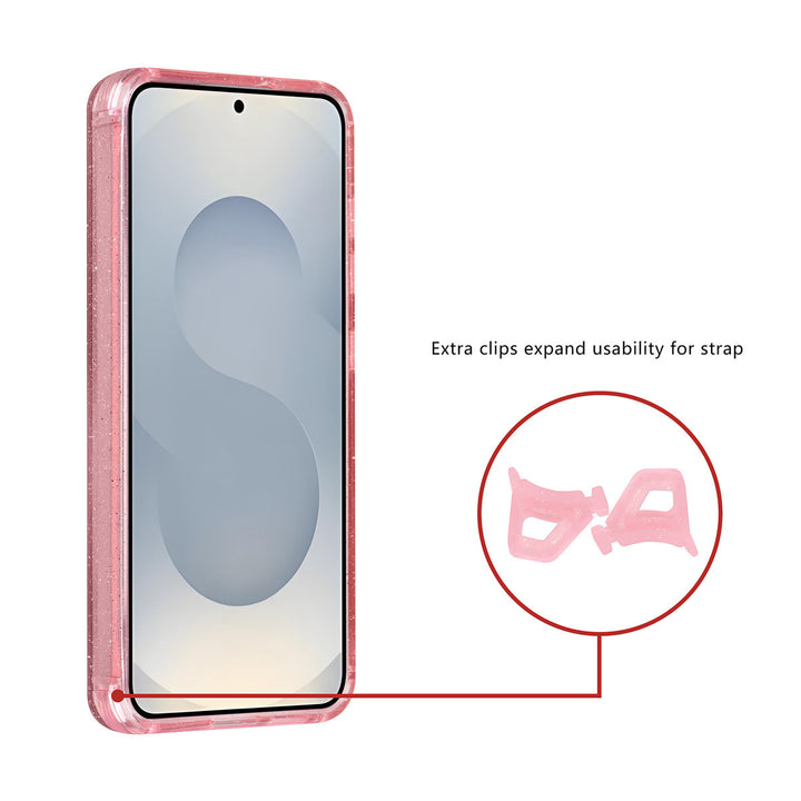 TUNIQ Samsung Galaxy S25 Backcover hoesje - Magsafe - Glitter - Hanger - Roze-Hoesjes-Ilumina Benelux