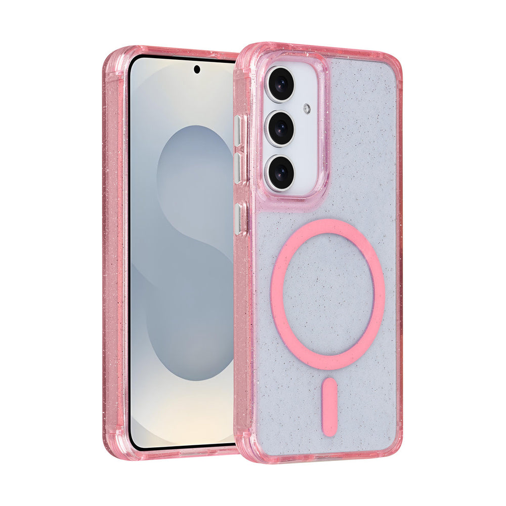 TUNIQ Samsung Galaxy S25 Backcover hoesje - Magsafe - Glitter - Hanger - Roze-Hoesjes-Ilumina Benelux