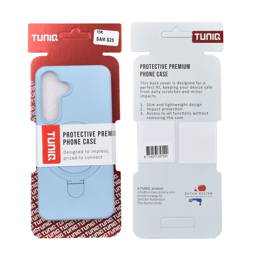 TUNIQ Samsung Galaxy S25 Backcover hoesje - Magsafe With Ring Stand - Hanger - Baby Blue-Hoesjes-Ilumina Benelux