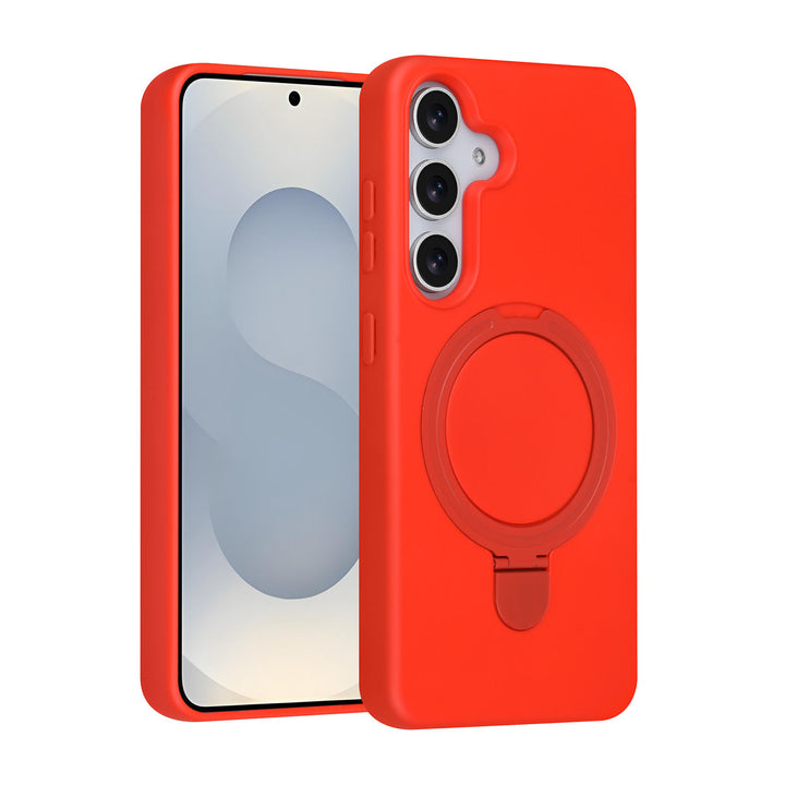 TUNIQ Samsung Galaxy S25 Backcover hoesje - Magsafe With Ring Stand - Hanger - Classic Red-Hoesjes-Ilumina Benelux