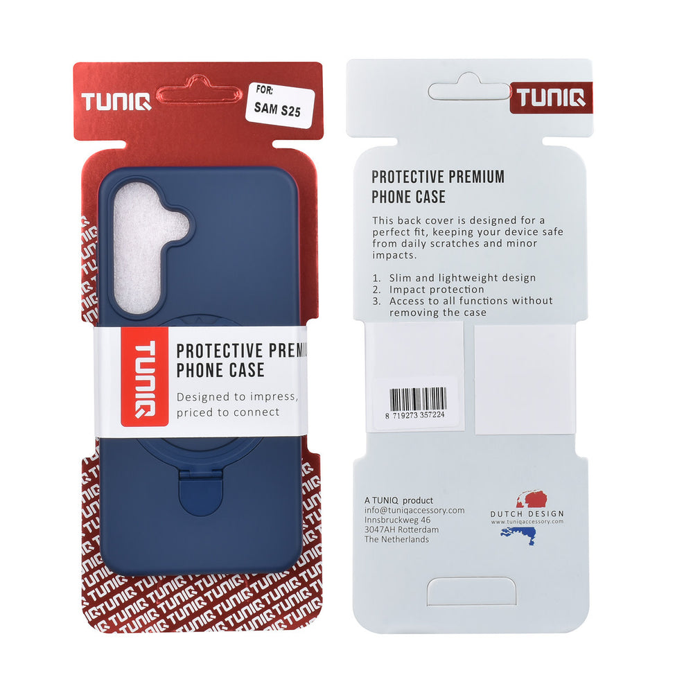 TUNIQ Samsung Galaxy S25 Backcover hoesje - Magsafe With Ring Stand - Hanger - Navy Blue-Hoesjes-Ilumina Benelux