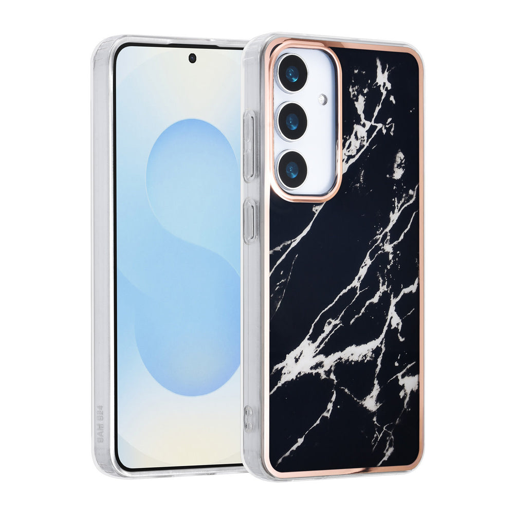 TUNIQ Samsung Galaxy S25 Backcover hoesje - Silicone - Marble Black-Hoesjes-Ilumina Benelux