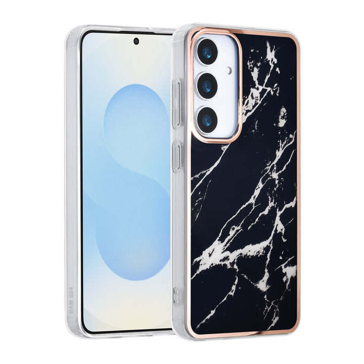 TUNIQ Samsung Galaxy S25 Backcover hoesje - Silicone - Marble Black-Hoesjes-Ilumina Benelux