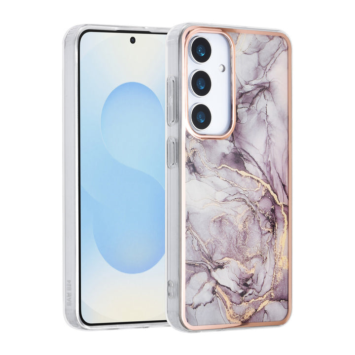 TUNIQ Samsung Galaxy S25 Backcover hoesje - Silicone - Marble Brown-Hoesjes-Ilumina Benelux