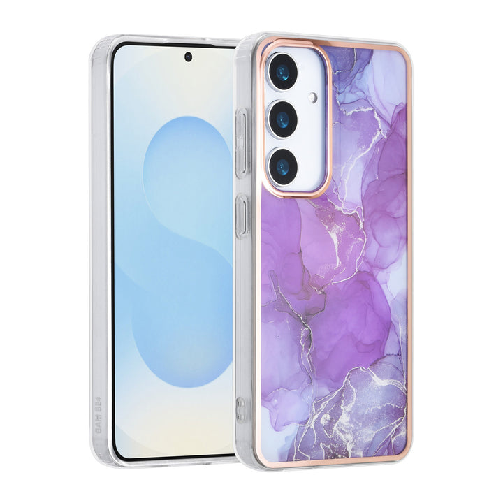 TUNIQ Samsung Galaxy S25 Backcover hoesje - Silicone - Marble Purple-Hoesjes-Ilumina Benelux